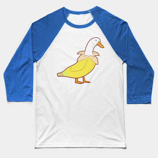 Banana Duck Baseball T-Shirt by saradaboru